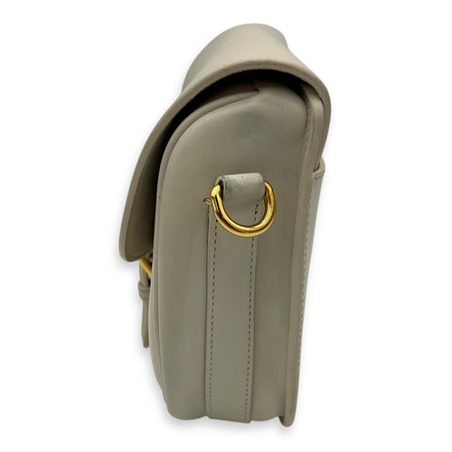 Christian Dior Bobby Crossbody Bag White in Calfskin, Gold hardware_3