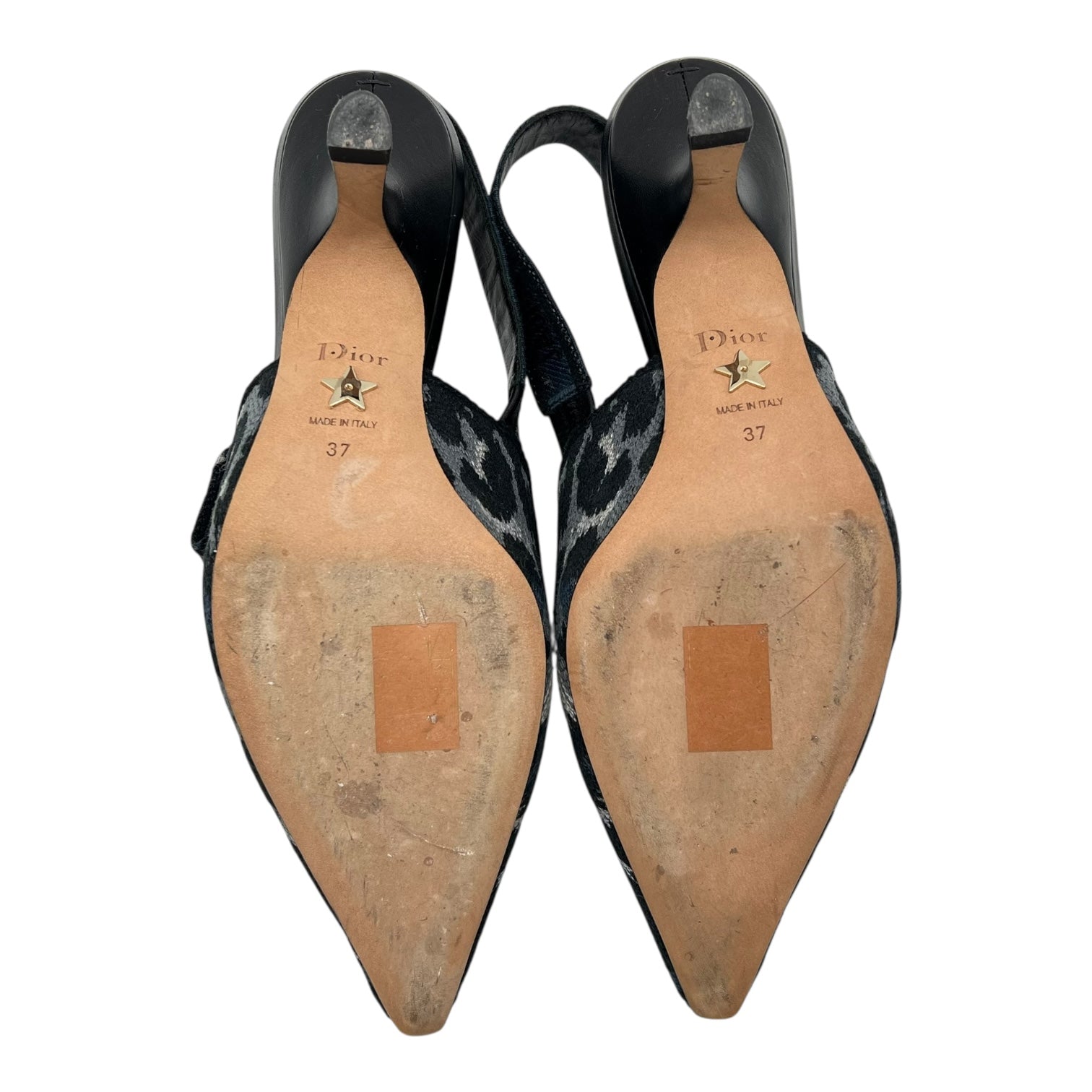 Christian Dior Jacquard Slingbacks Heels Others Blue in Jacquard_3