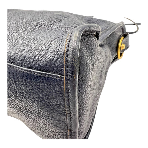 Balenciaga City Top Handle Bag Blue in Distressed Leather, Gold hardware_3