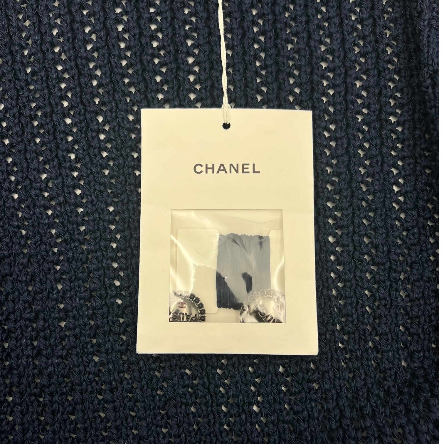 Chanel 19C La Pausa Navy Knitted Cardigan  Ready-To-Wear Blue in Others, Gunmetal hardware_3
