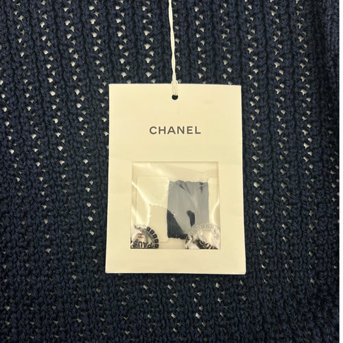 Chanel 19C La Pausa Navy Knitted Cardigan  Ready-To-Wear Blue in Others, Gunmetal hardware_3