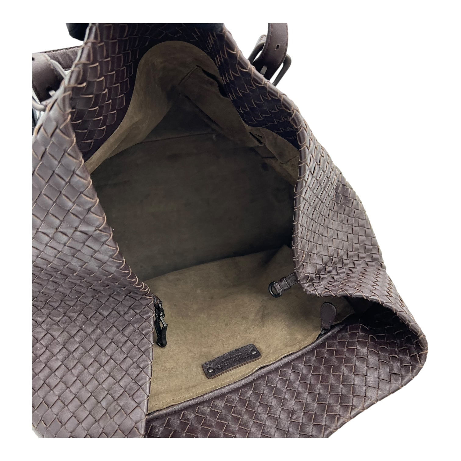 Bottega Veneta Intrecciato Tote Bag Brown in Lambskin, Gunmetal hardware_10
