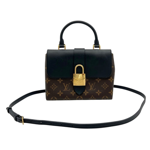 Louis Vuitton Locky Top Handle Bag Black in Monogram Coated Canvas, Gold hardware_9