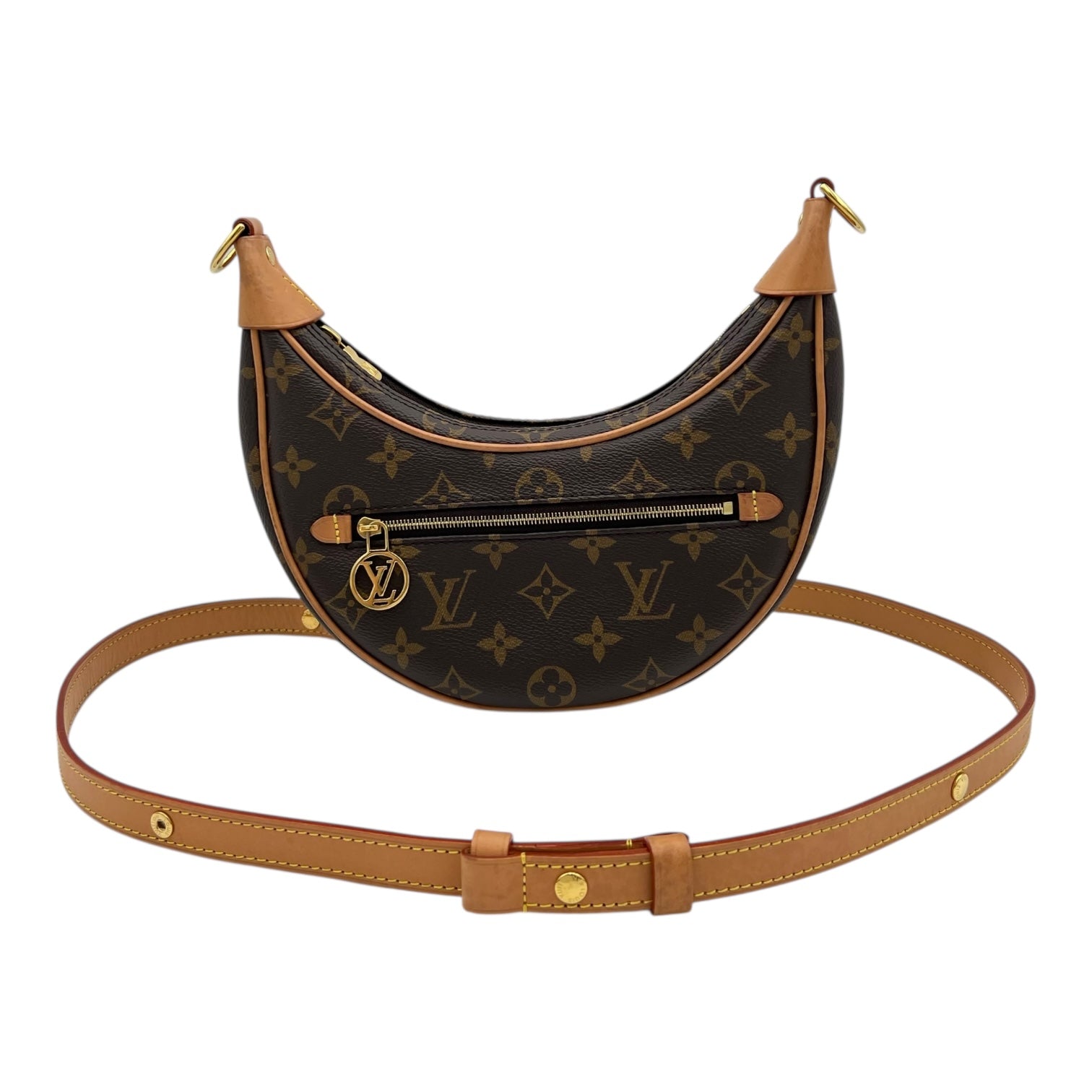Louis Vuitton Loop Shoulder Bag Brown in Monogram Coated Canvas, Gold hardware_11