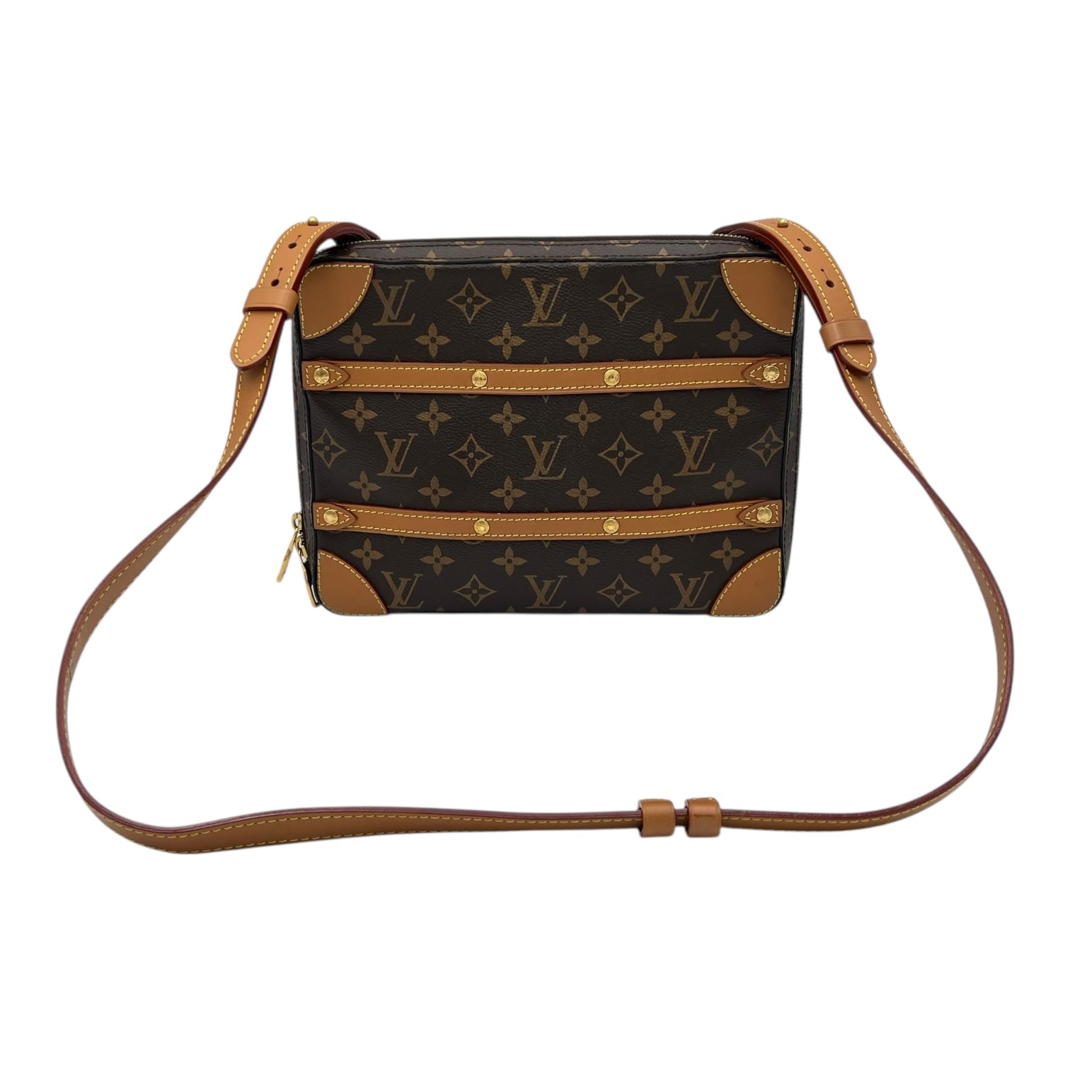Louis Vuitton Trunk Crossbody Bag MM Brown in Monogram Coated Canvas, Gold hardware_10
