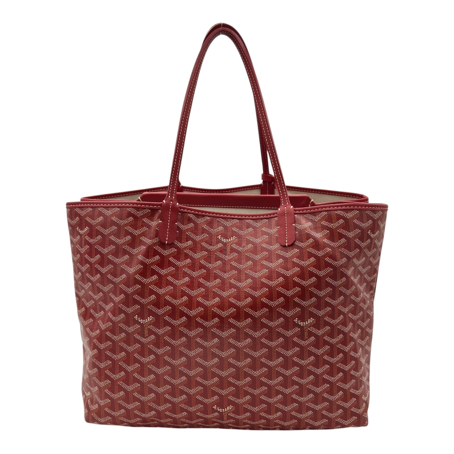 Goyard Isabelle Red Tote Bag in Coated Canvas, Silver hardware_1