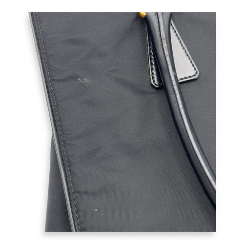Prada Logo Tote Bag Black in Nylon, Gold hardware_10