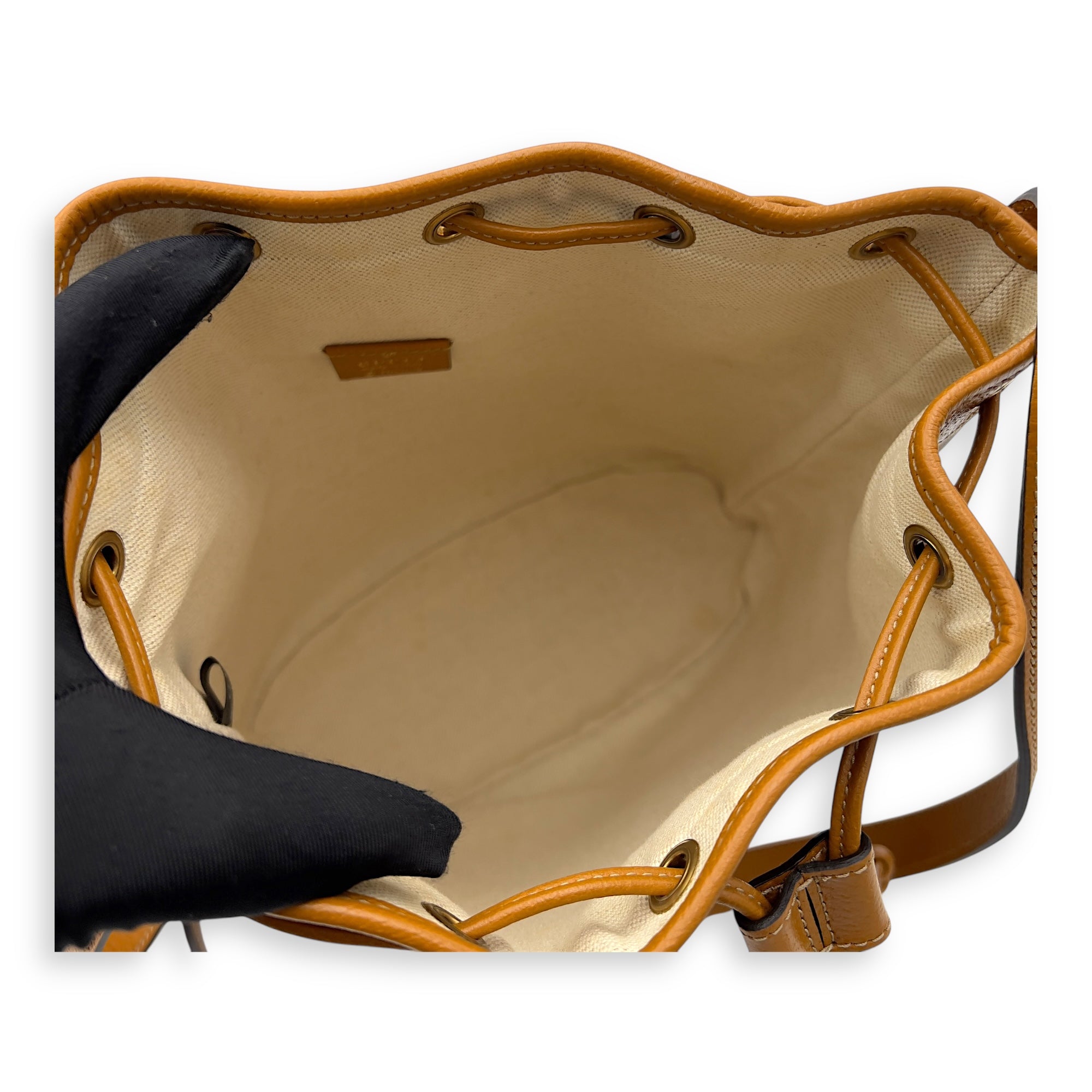 Gucci Disney Bucket Bag Brown in Coated Canvas, Gold hardware_10