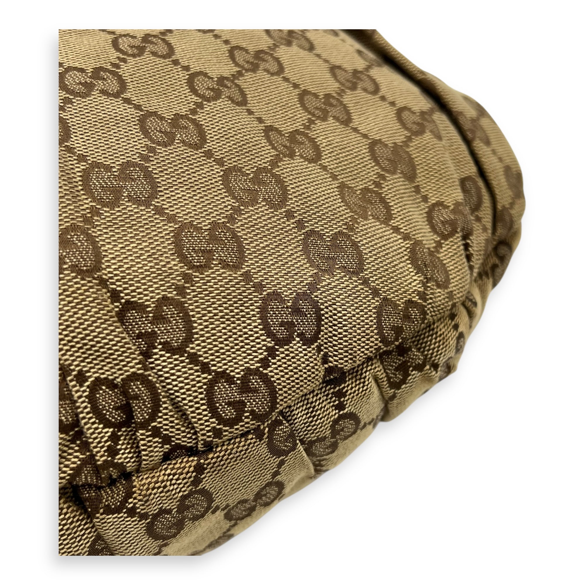 Gucci Pelham Shoulder Bag Brown in Canvas, Gold hardware_10