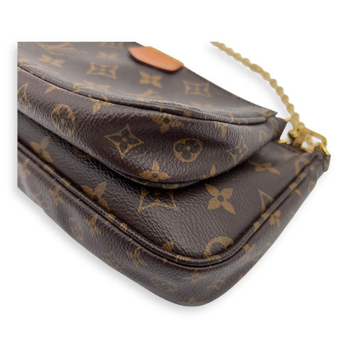 Louis Vuitton Multi-Pochette Accessoires Shoulder Bag Brown in Monogram Coated Canvas, Gold hardware_10