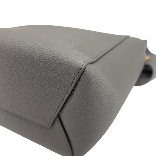 Celine Sangle Shoulder Bag Grey in Calfskin, Gold hardware_12