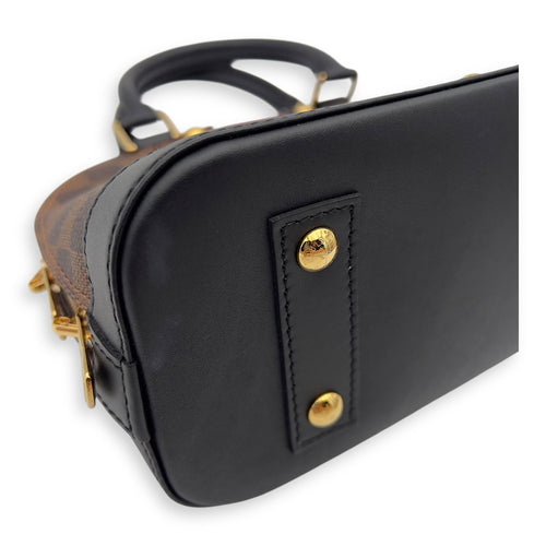 Louis Vuitton Karakoram Alma BB Damier Ebene Top Handle Bag in Coated Canvas, Gold hardware_10