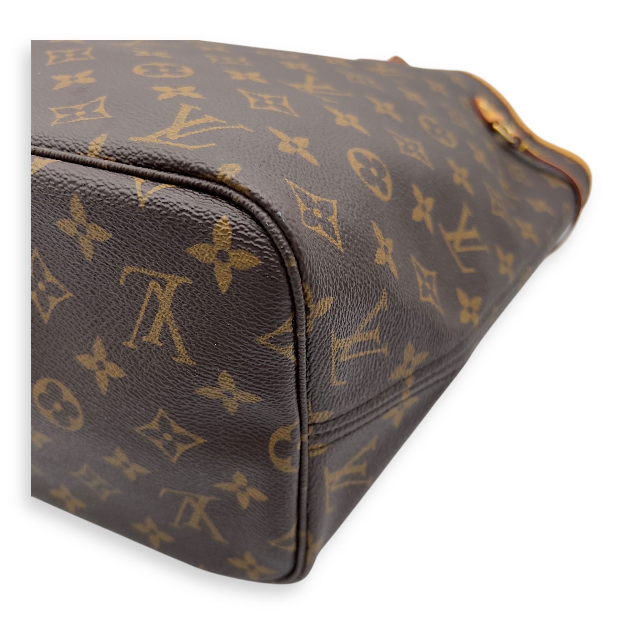 Louis Vuitton Neverfull Tote Bag MM Brown in Monogram Coated Canvas, Gold hardware_8