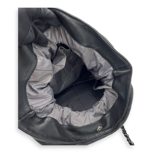 Chanel Others Shoulder Bag Black in Calfskin, Silver hardware_10