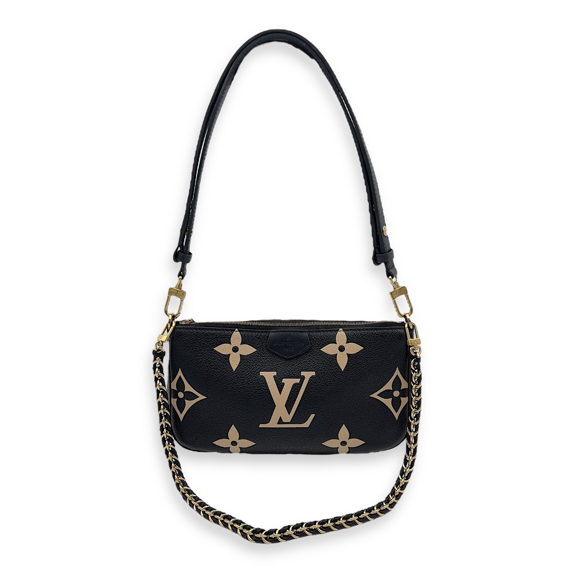 Louis Vuitton Multi-Pochette Accessoires Crossbody Bag Blue in Empreinte Leather, Gold hardware_8