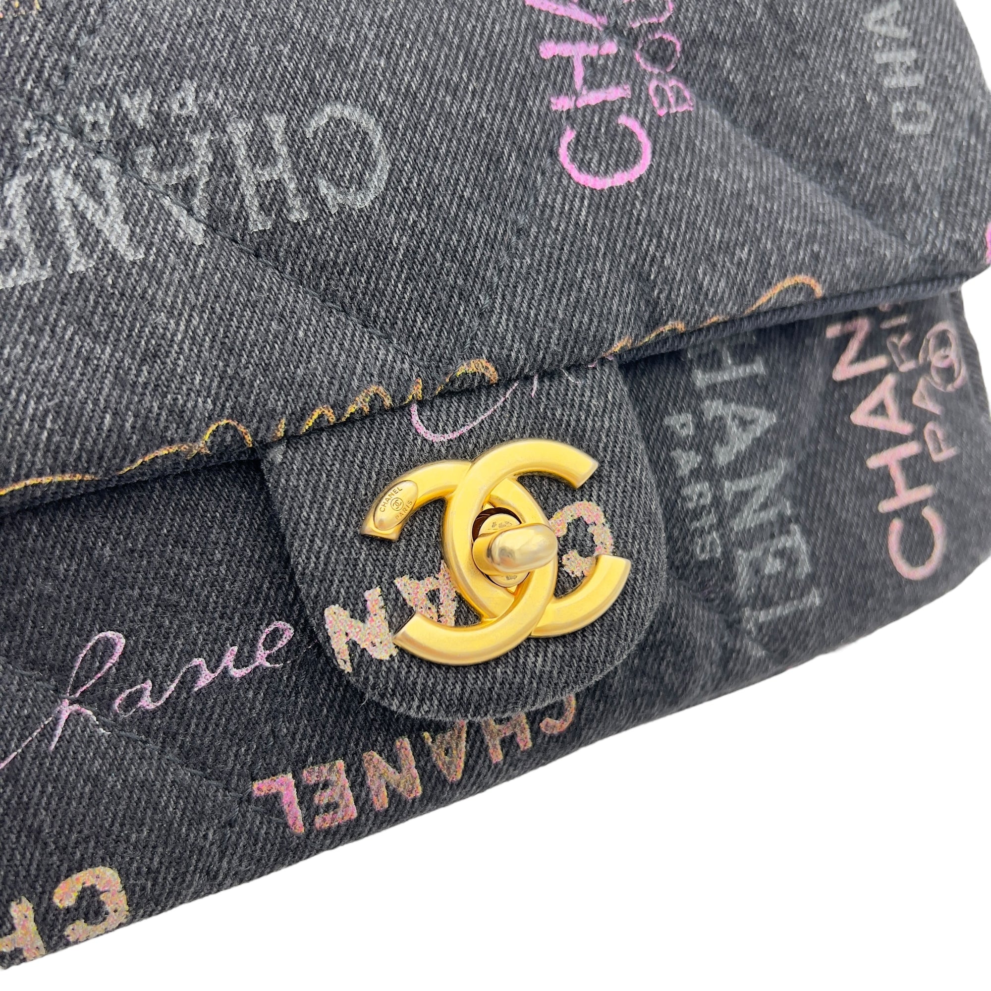 Chanel Mood Multi-colour Shoulder Bag in Denim, Gold hardware_10