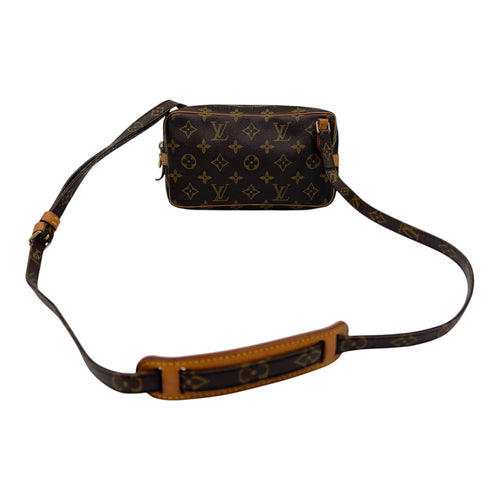Louis Vuitton Marly Crossbody Bag Brown in Monogram Coated Canvas, Gold hardware_8
