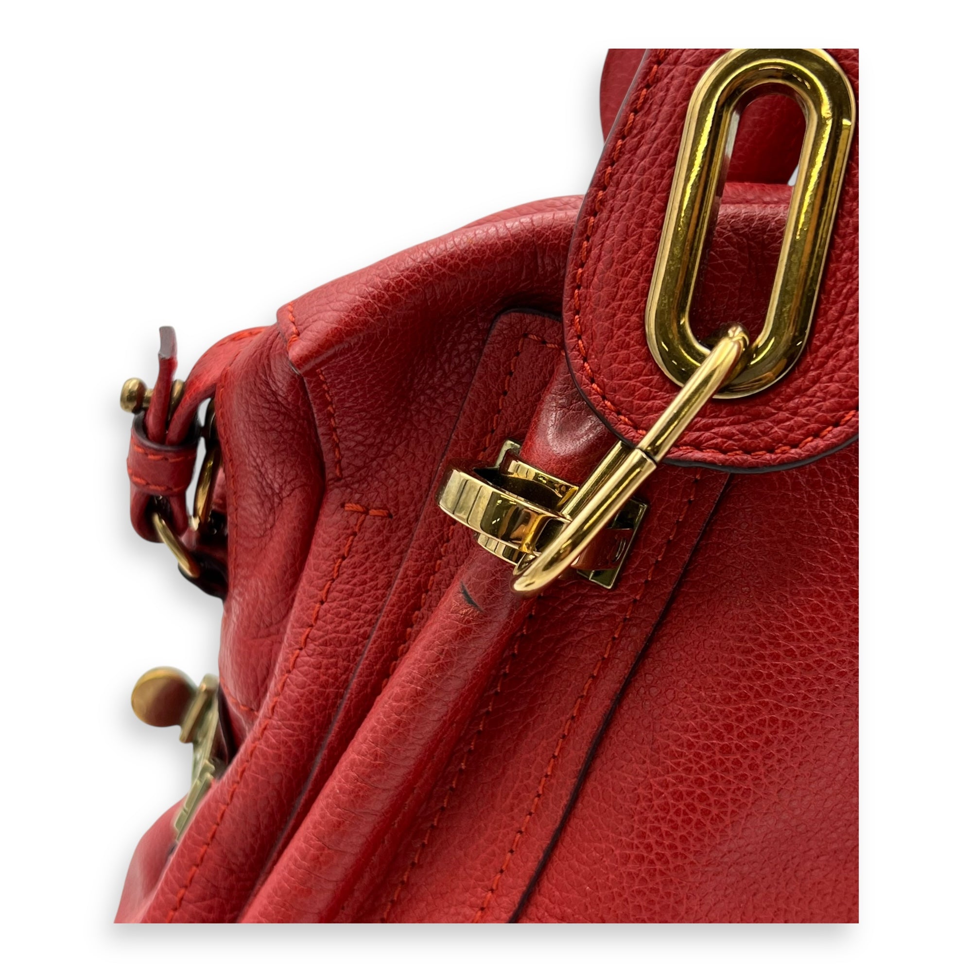 【送料&関税込】ChloAC paraty Shoulder Bag Chloé Paraty Shoulder Bag Red in Calfskin, Gold hardware