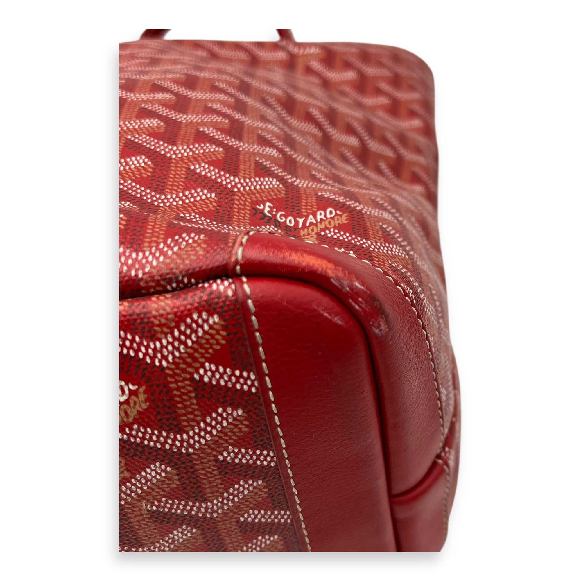 Goyard Artois MM Red Tote Bag in Coated Canvas, Silver hardware_10