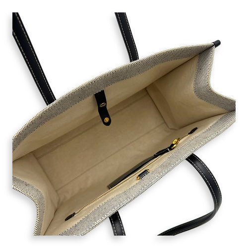 Burberry Freya Tote Bag Black in Canvas, Gold hardware_10