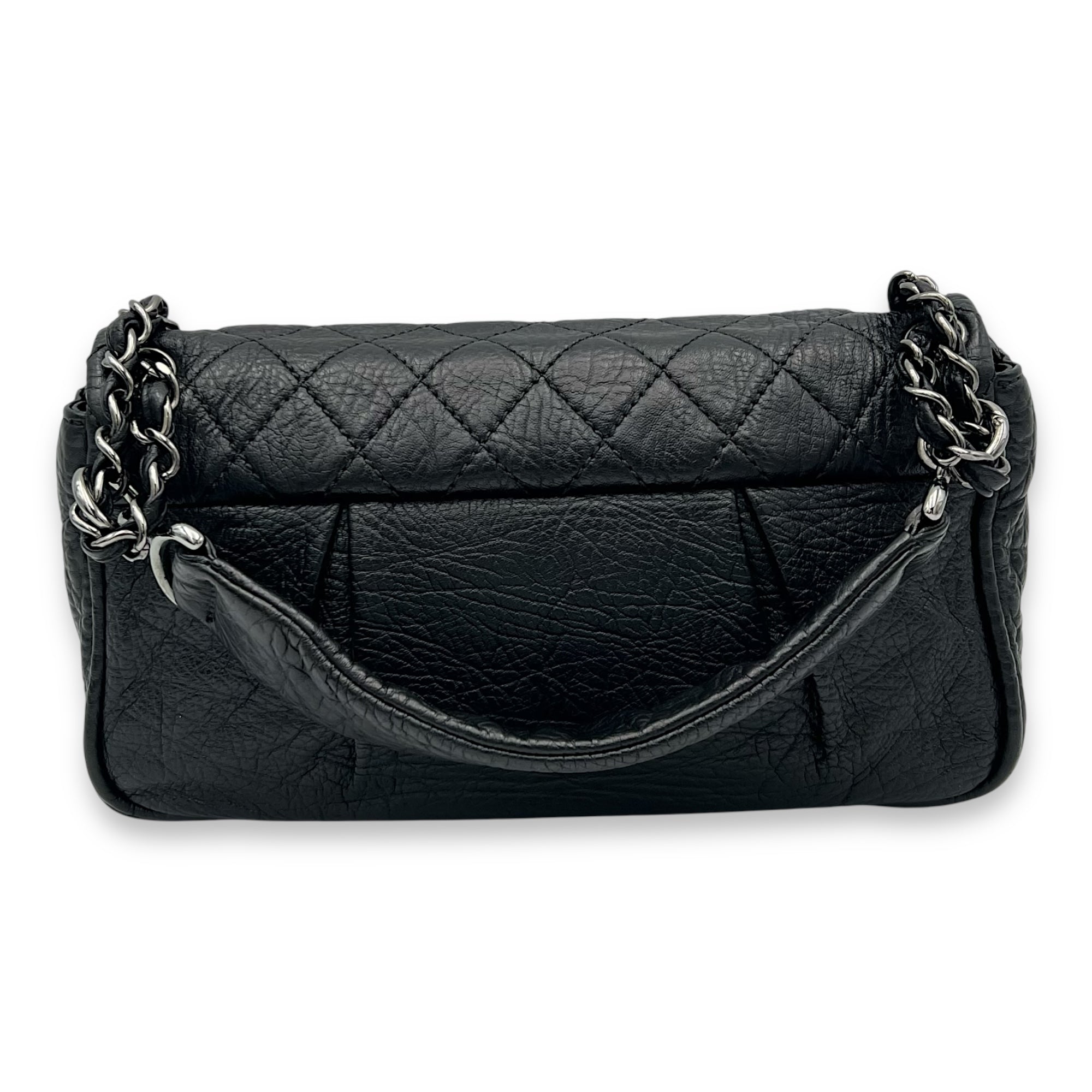 Chanel CC Flap bag Black Shoulder Bag in Calfskin, Silver hardware_2