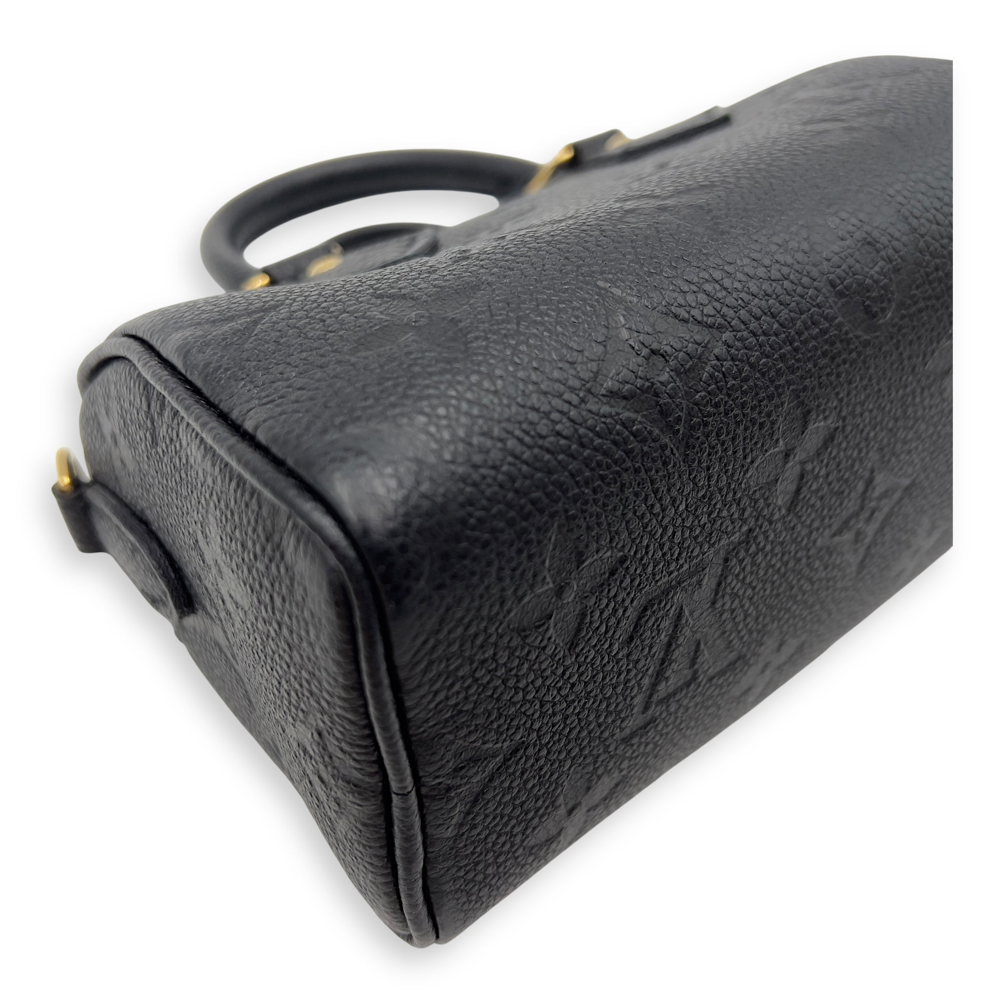 Louis Vuitton Speedy Nano Black Top Handle Bag in Monogram Empreinte Leather, Gold hardware_12