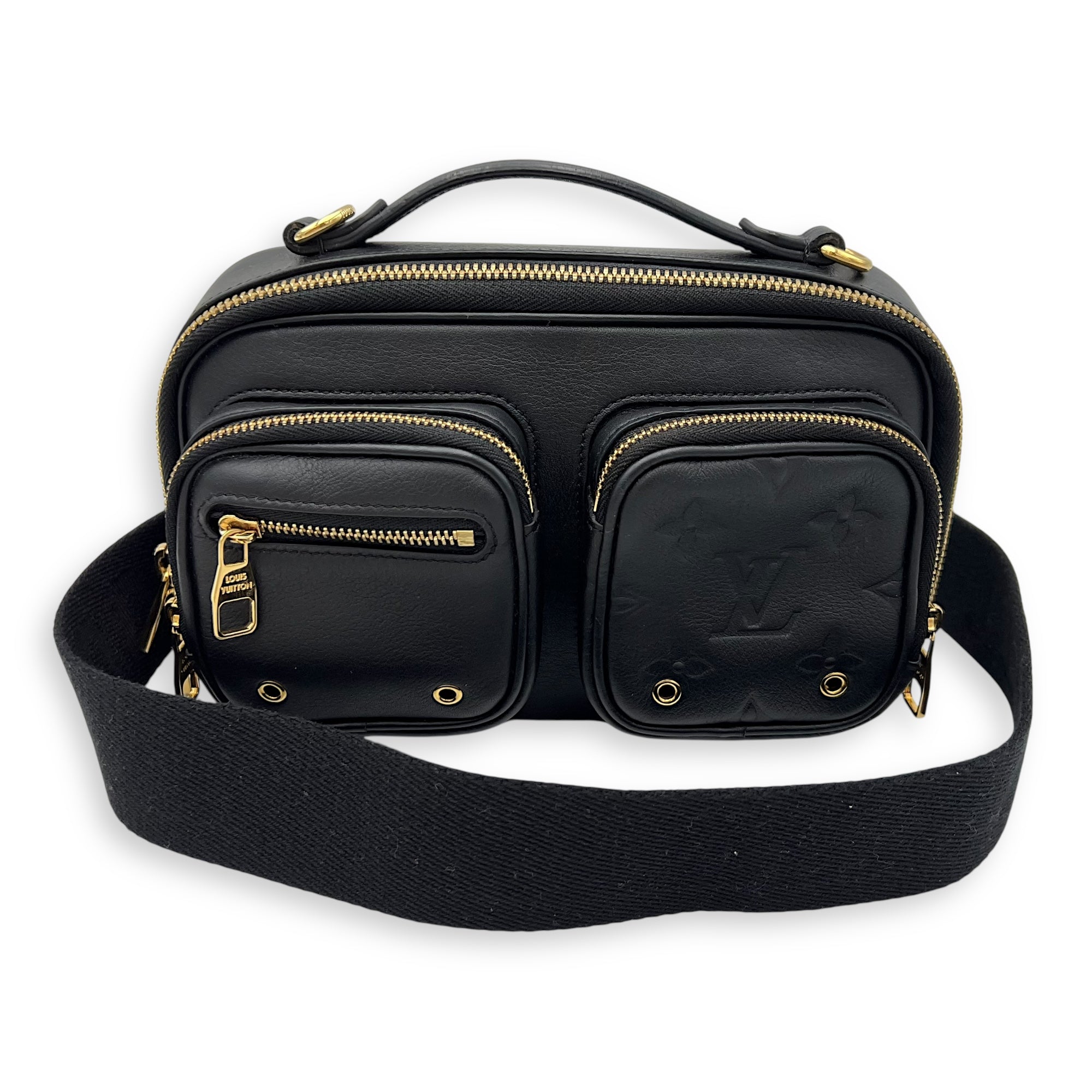 Louis Vuitton Utility Black Crossbody Bag in Monogram Empreinte Leather, Gold hardware_10