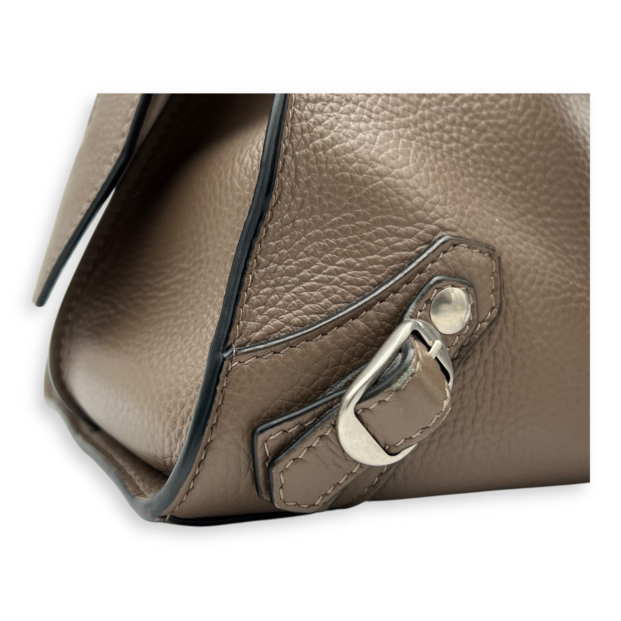 Balenciaga Neo Classic Top Handle Bag Brown in Calfskin, Silver hardware_10