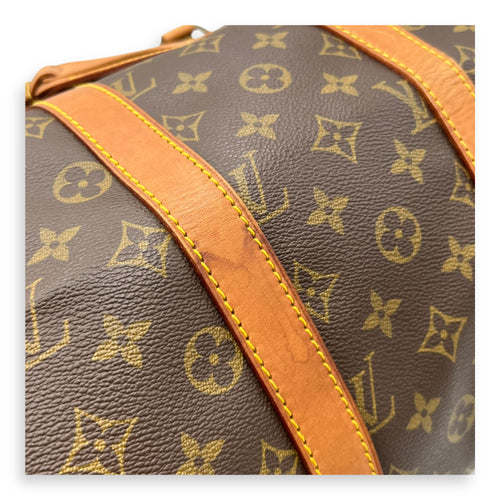 Louis Vuitton Keepall Top Handle Bag 45 Brown in Monogram Coated Canvas, Gold hardware_10