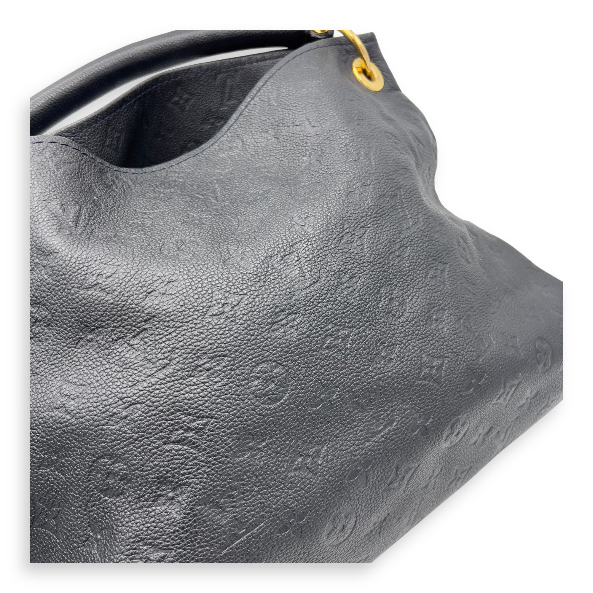 Louis Vuitton Artsy Shoulder Bag Blue in Empreinte Leather, Gold hardware_10