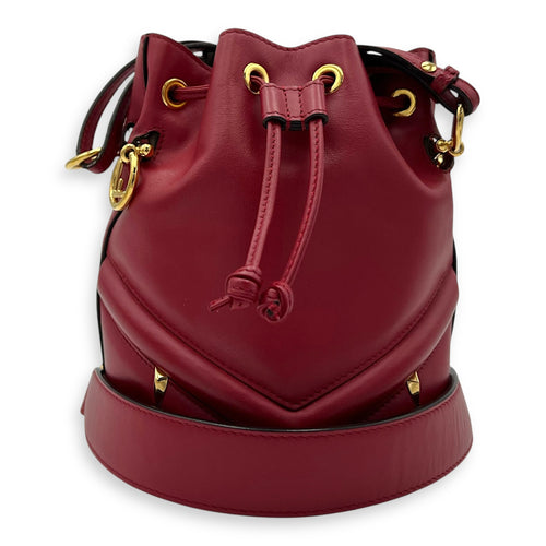 Fendi Mon Tresor Bucket Bag Red in Calfskin, Gold hardware_10