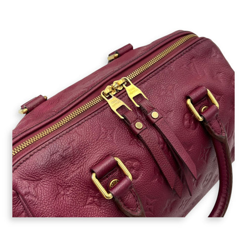 Louis Vuitton Speedy Bandouliere Top Handle Bag 25 Red in Empreinte Leather, Gold hardware_10