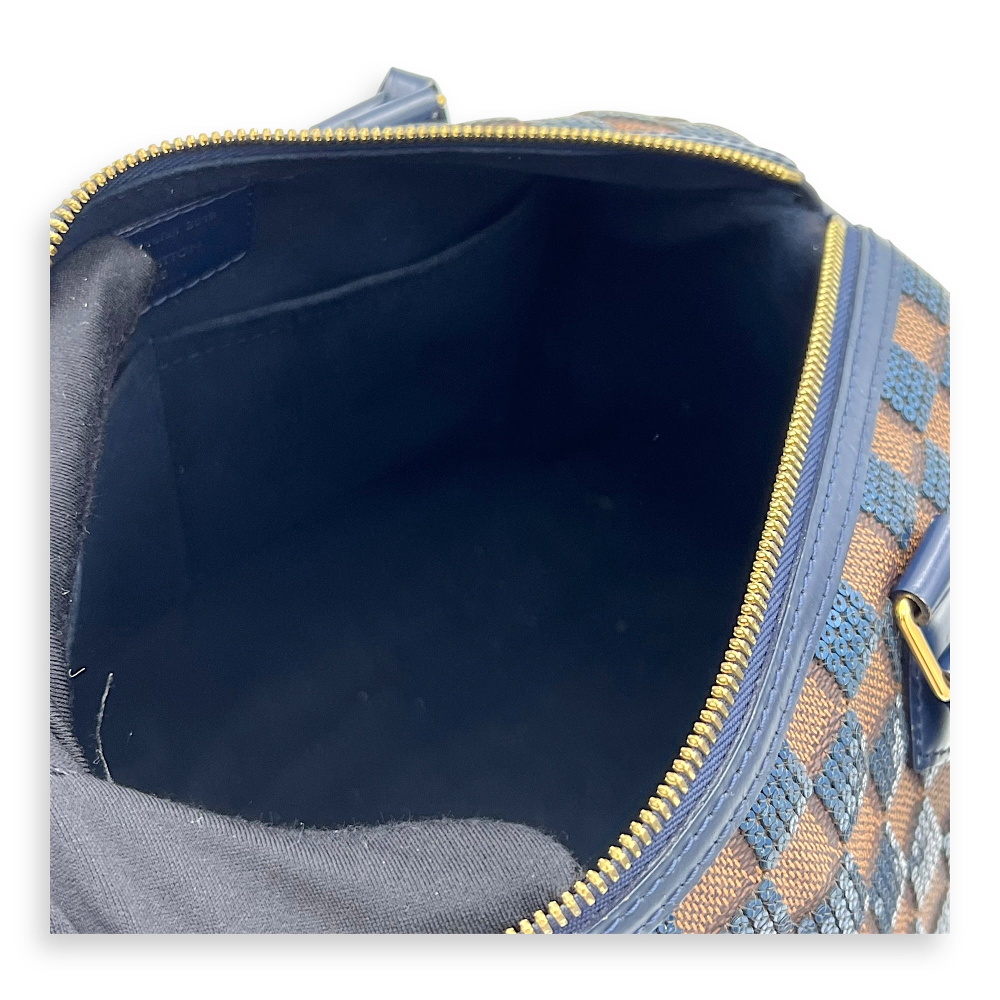 Louis Vuitton Speedy 30 Brown Top Handle Bag in Damier Paillettes, Gold hardware_10