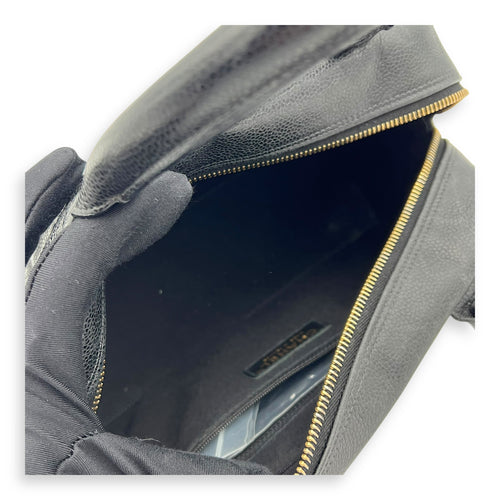 Chanel Vintage Top Handle Bag Black in Caviar Leather, Gold hardware_10