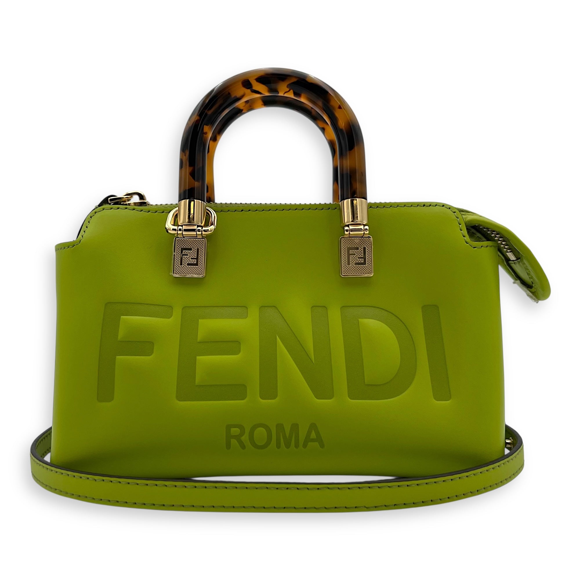 Fendi By The Way Mini Wasabi Green Top Handle Bag in Calfskin, Gold hardware_10