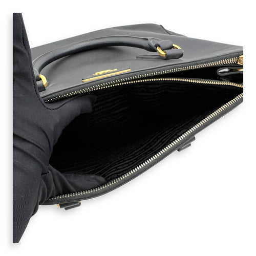 Prada Galleria Top Handle Bag Black in Saffiano Leather, Gold hardware_10