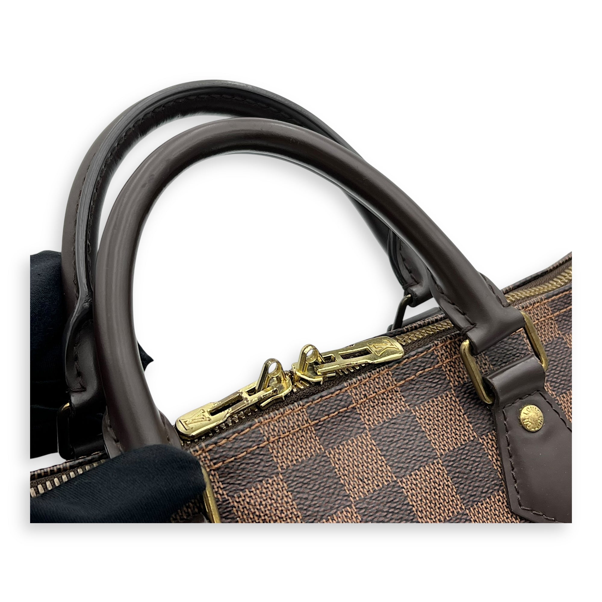 Louis Vuitton Speedy Bandouliere Top Handle Bag 30 Brown in Coated Canvas, Gold hardware_10