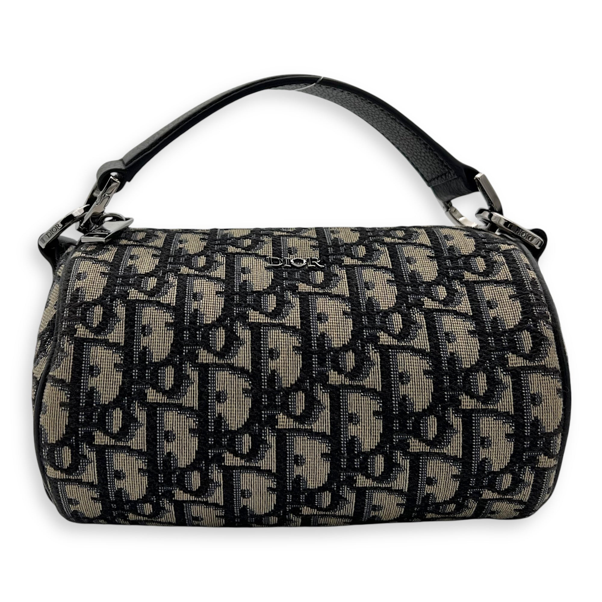 Christian Dior Roller Crossbody Bag Blue in Jacquard, Silver hardware_10