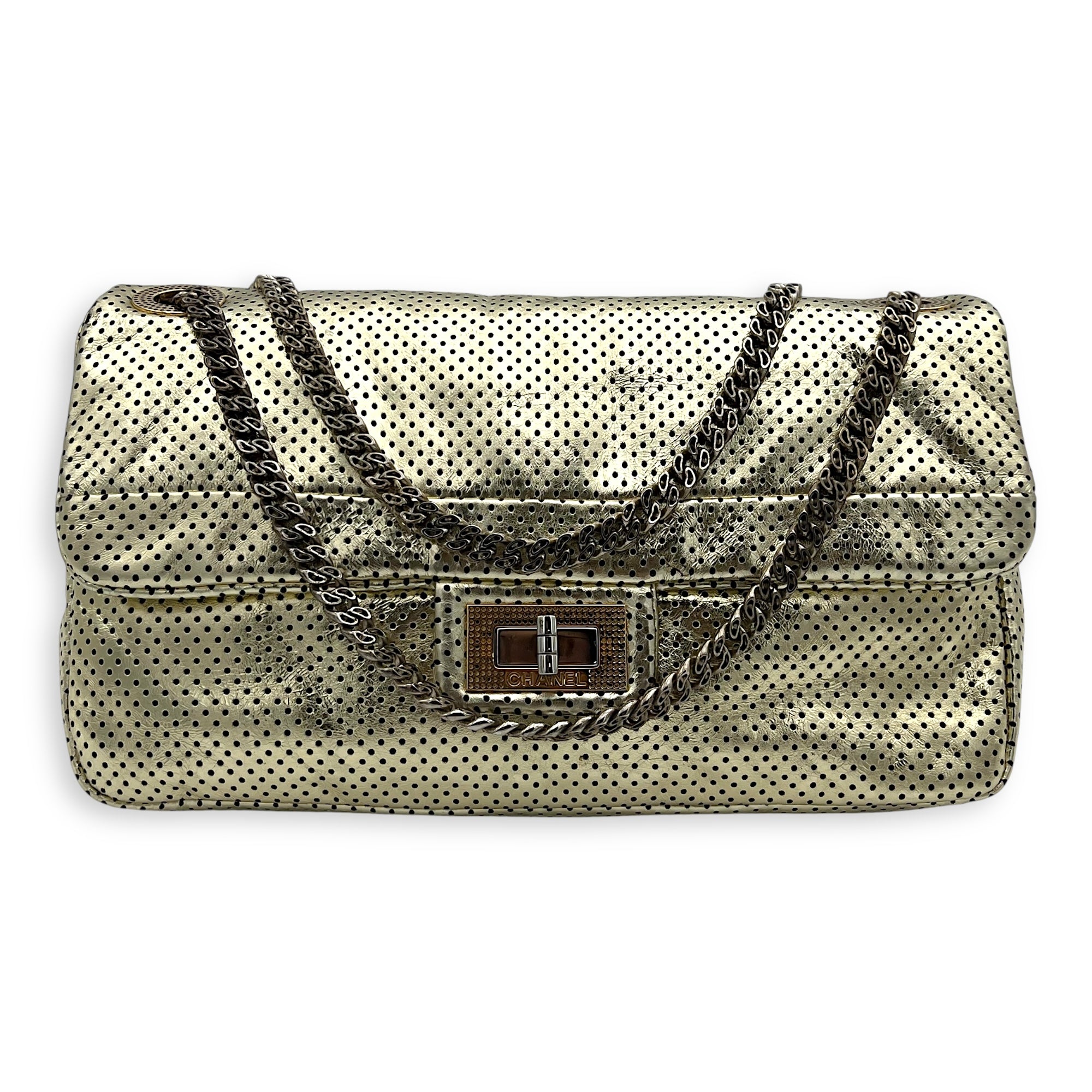 Chanel 2.55 Shoulder Bag Gold in Others, Gold hardware_10