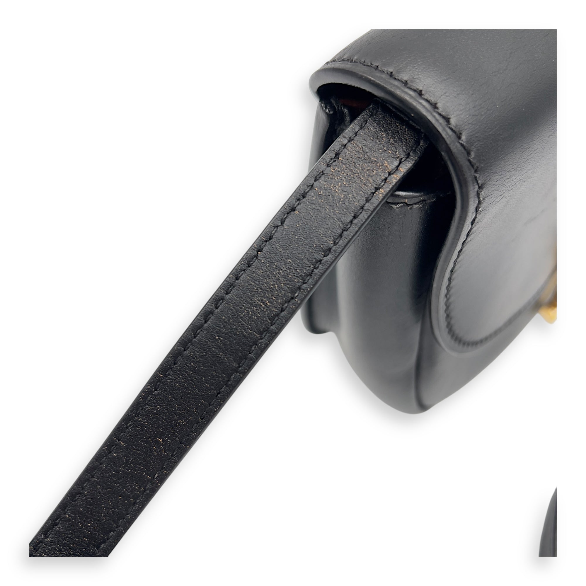 Saint Laurent Kaia Crossbody Bag Black in Calfskin, Gold hardware_10
