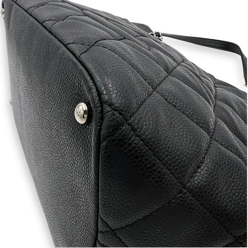 Chanel CC Tote Bag Black in Caviar Leather, Silver hardware_10