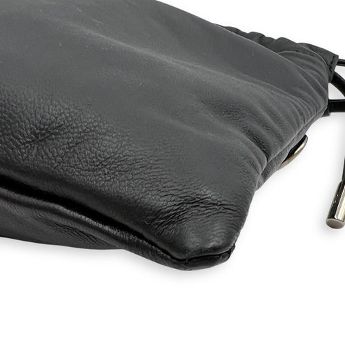 Fendi Logo Black Crossbody Bag in Calfskin, Silver hardware_10