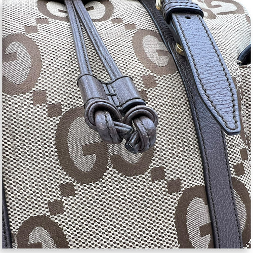 Gucci GG Backpack Brown in Canvas, Gold hardware_10