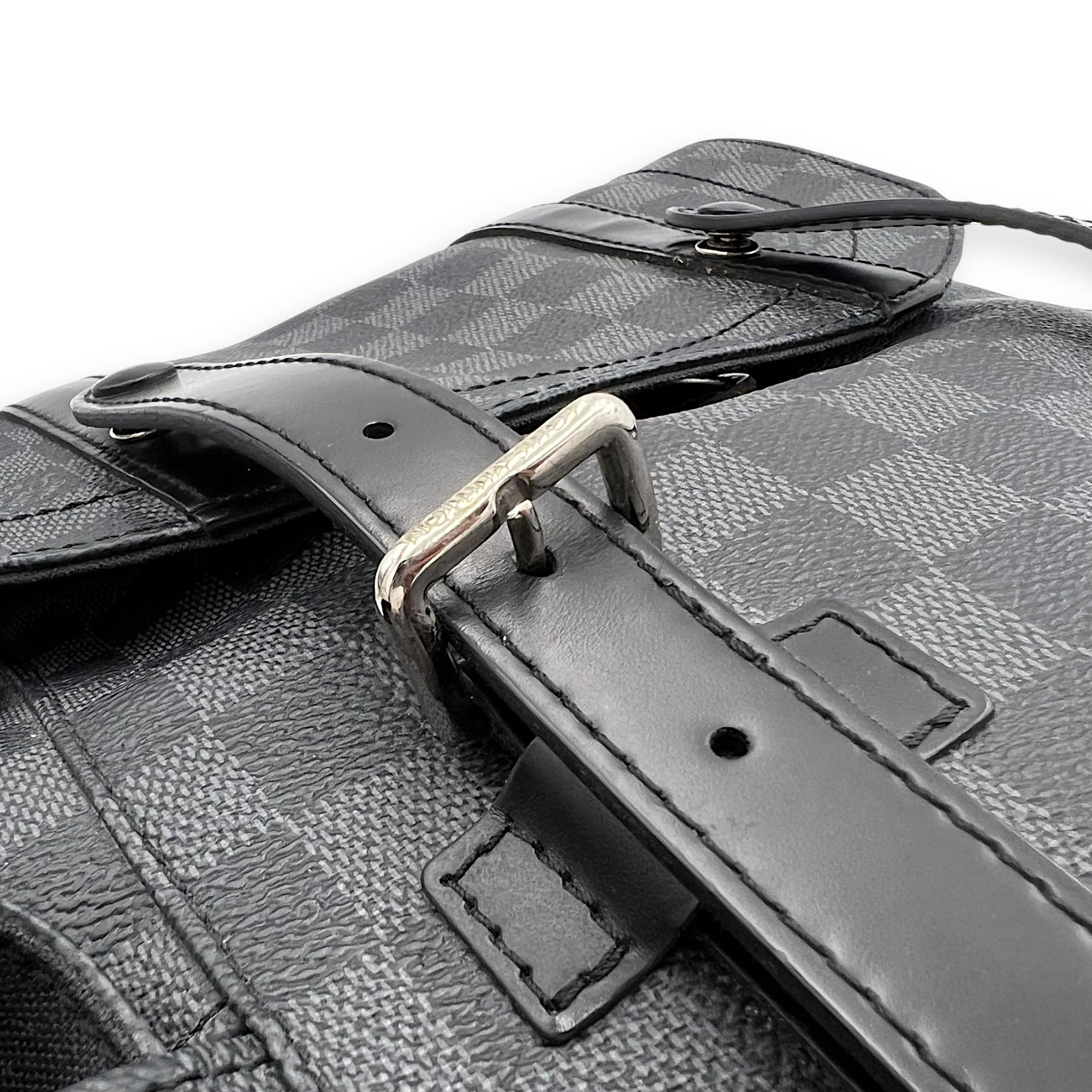 Louis Vuitton Christopher Backpack Graphite in Coated Canvas, Silver hardware_10