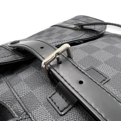 Louis Vuitton Christopher Backpack Graphite in Coated Canvas, Silver hardware_10
