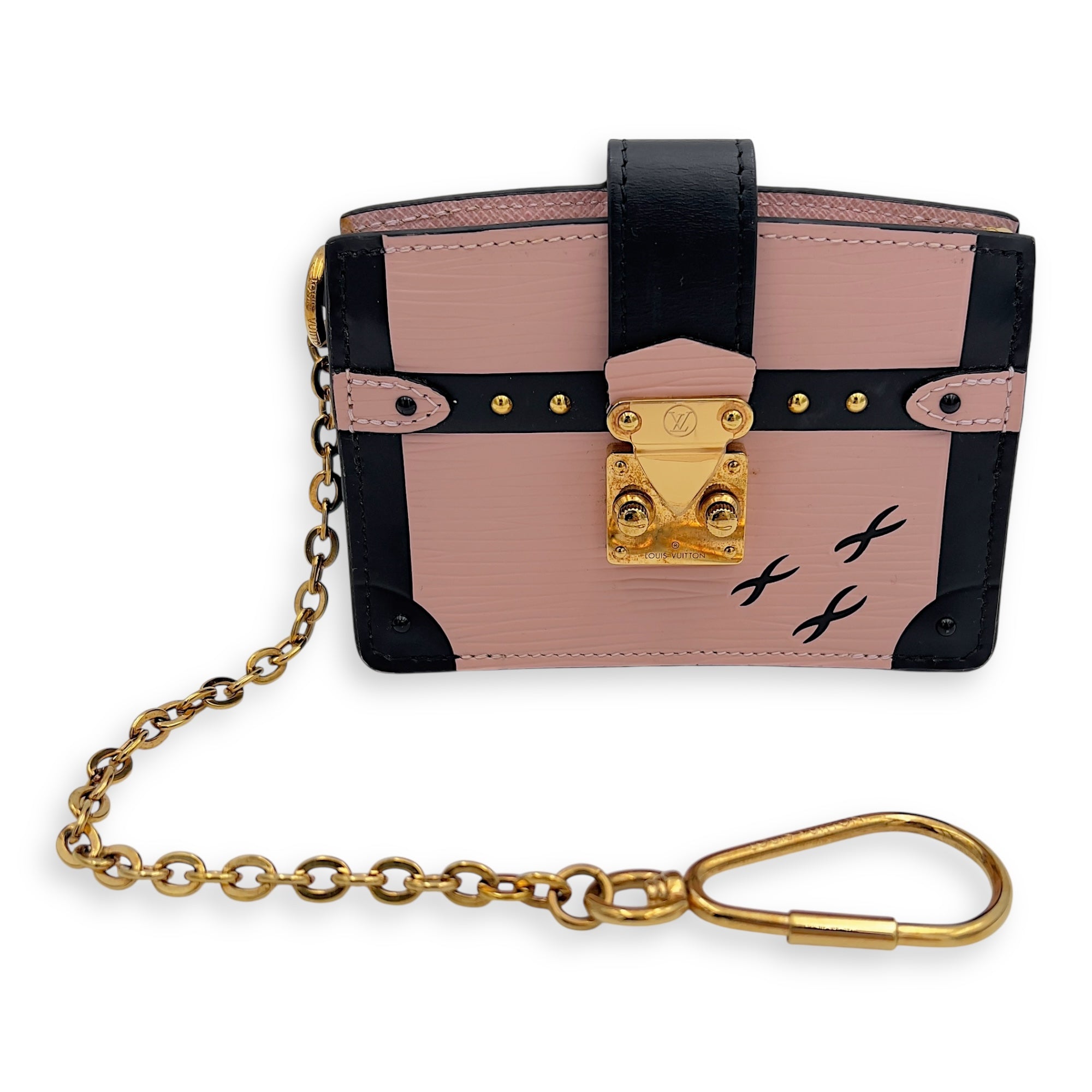 Louis Vuitton Trunk Card Holder Pink in Epi Leather, Gold hardware_8