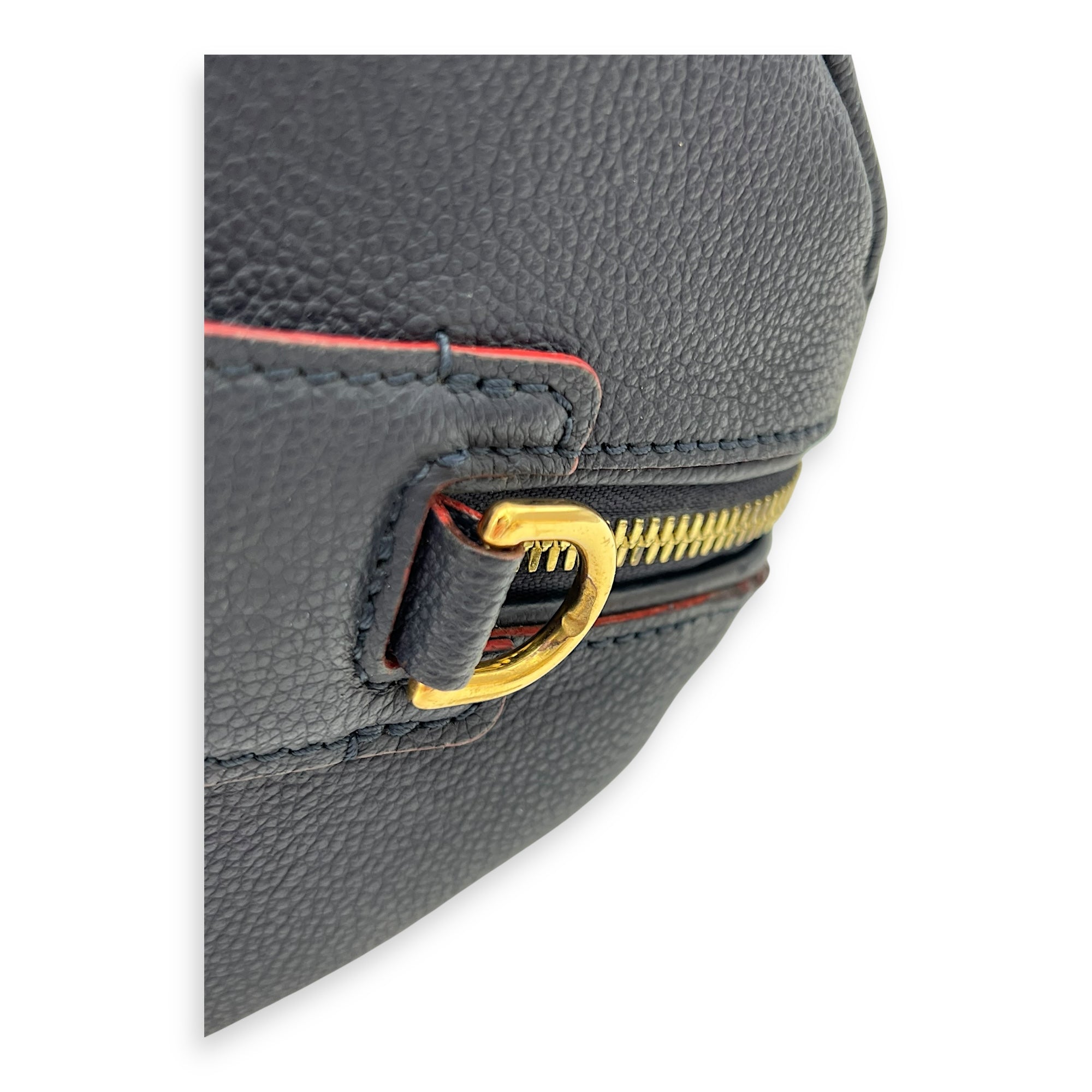 Louis Vuitton Speedy Bandouliere Top Handle Bag 25 Blue in Empreinte Leather, Gold hardware_3