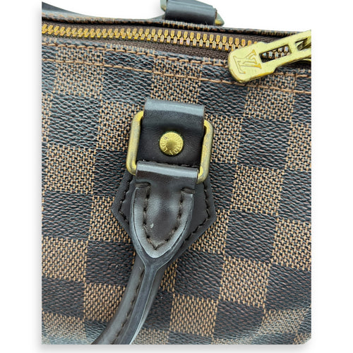 Louis Vuitton Speedy Bandouliere Top Handle Bag 25 Brown in Coated Canvas, Gold hardware_2