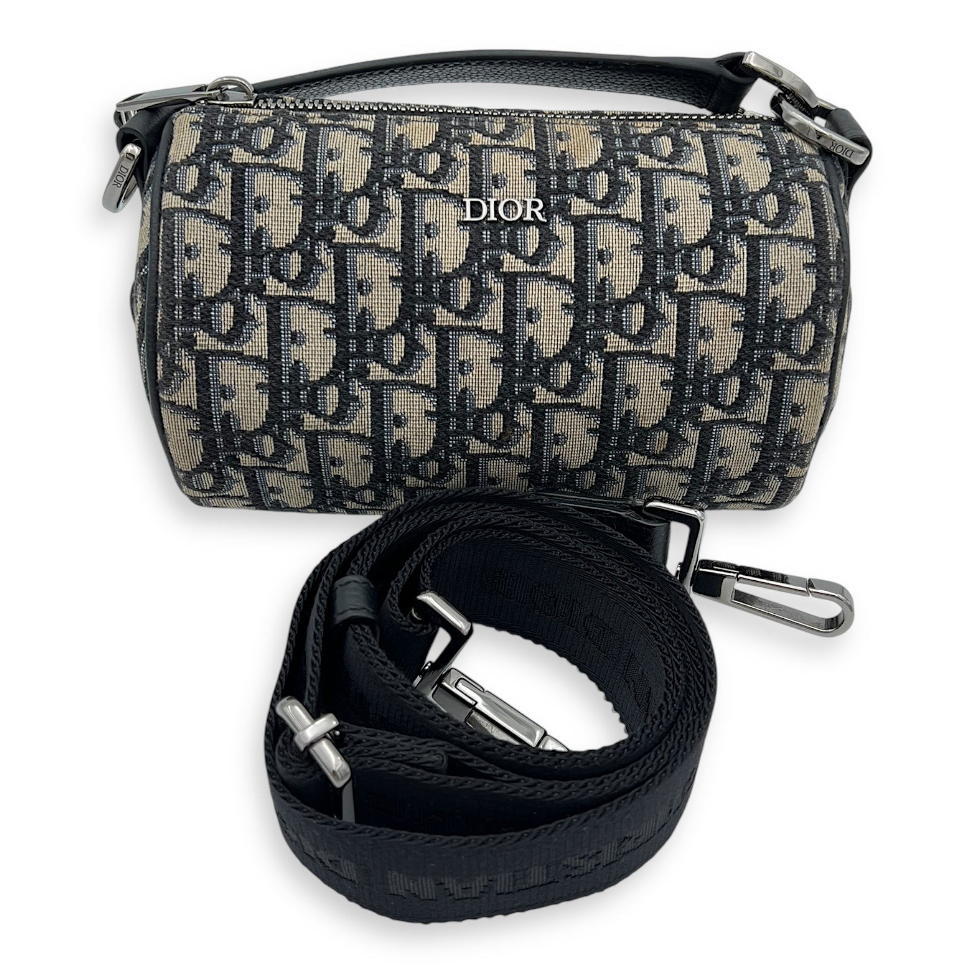 Dior Roller Crossbody Bag Small Blue in Canvas, Silver hardware_2