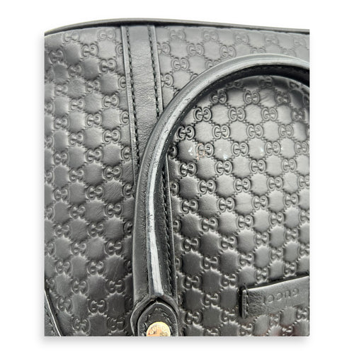 Gucci Micro gg Top Handle Bag Small Black in Calfskin, Gold hardware_3